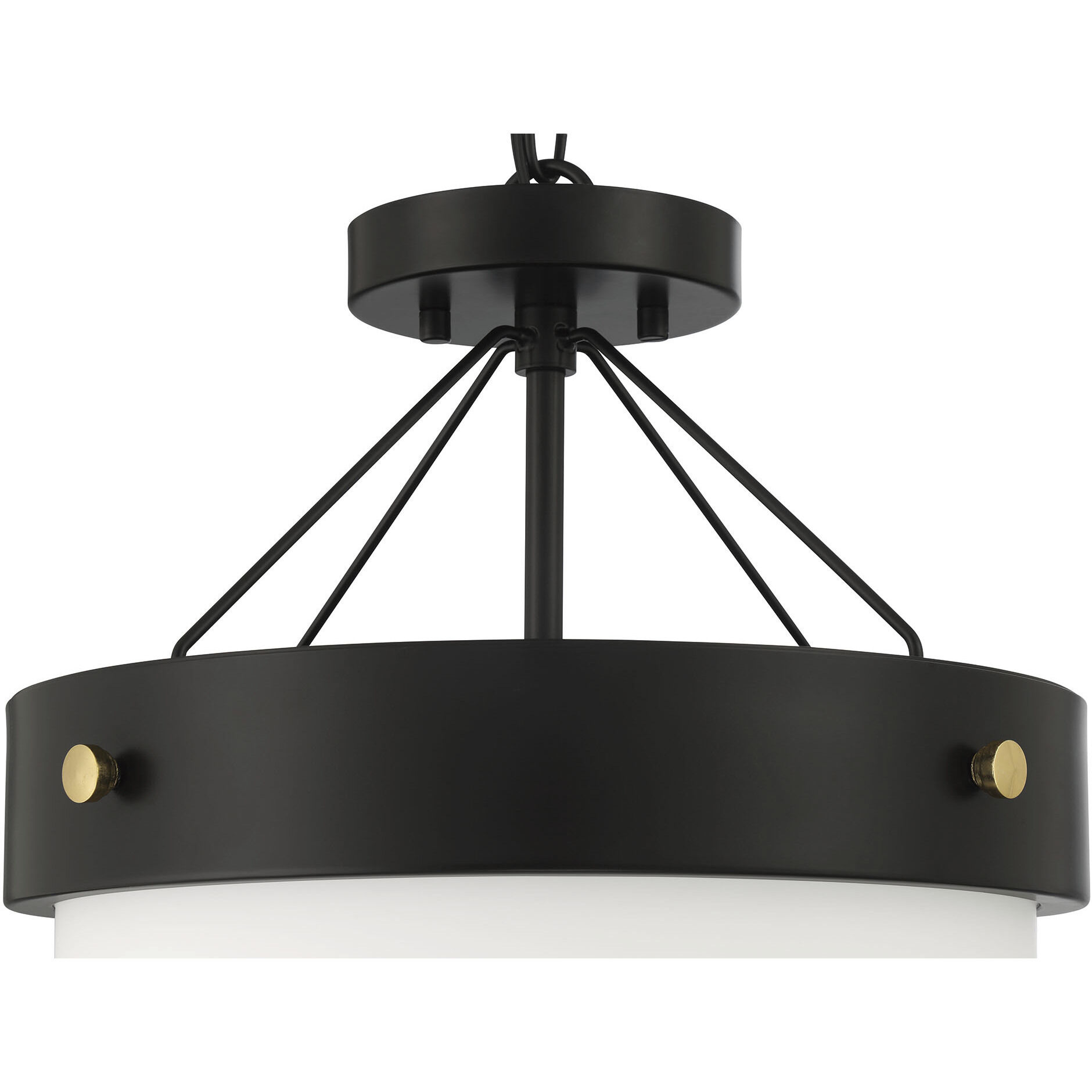 Oak Street 2 Light 13 inch Flat Black Convertible Semi Flush Ceiling Light